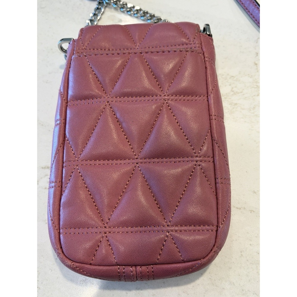 MICHAEL KORS VIVIANNE SOFT QUILTED LEATHER Cell Phone Festival PURSE Pink Tulip - Picture 4 of 9